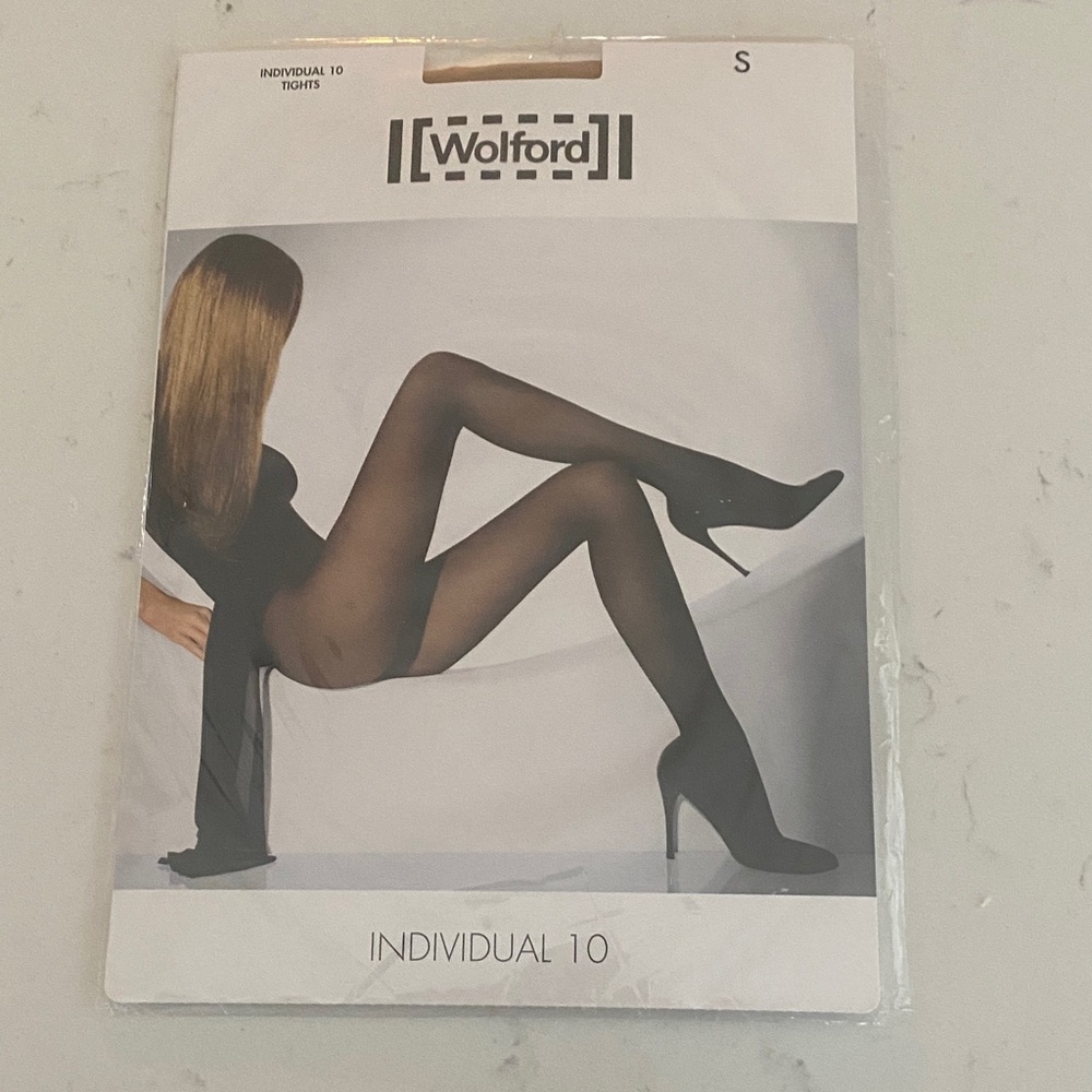 Wolford Individual 10 Tights Pantyhose Size S Sand